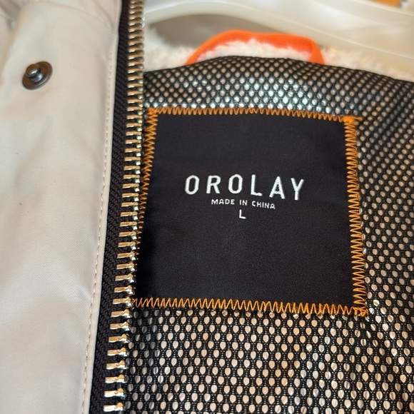 Orolay Tan Puffer Jacket with Orange Lining - Picture 7 of 12